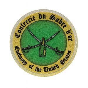 Vintage Confrérie du Sabre d’Or Lapel Pin – Plastic Lapel Pin